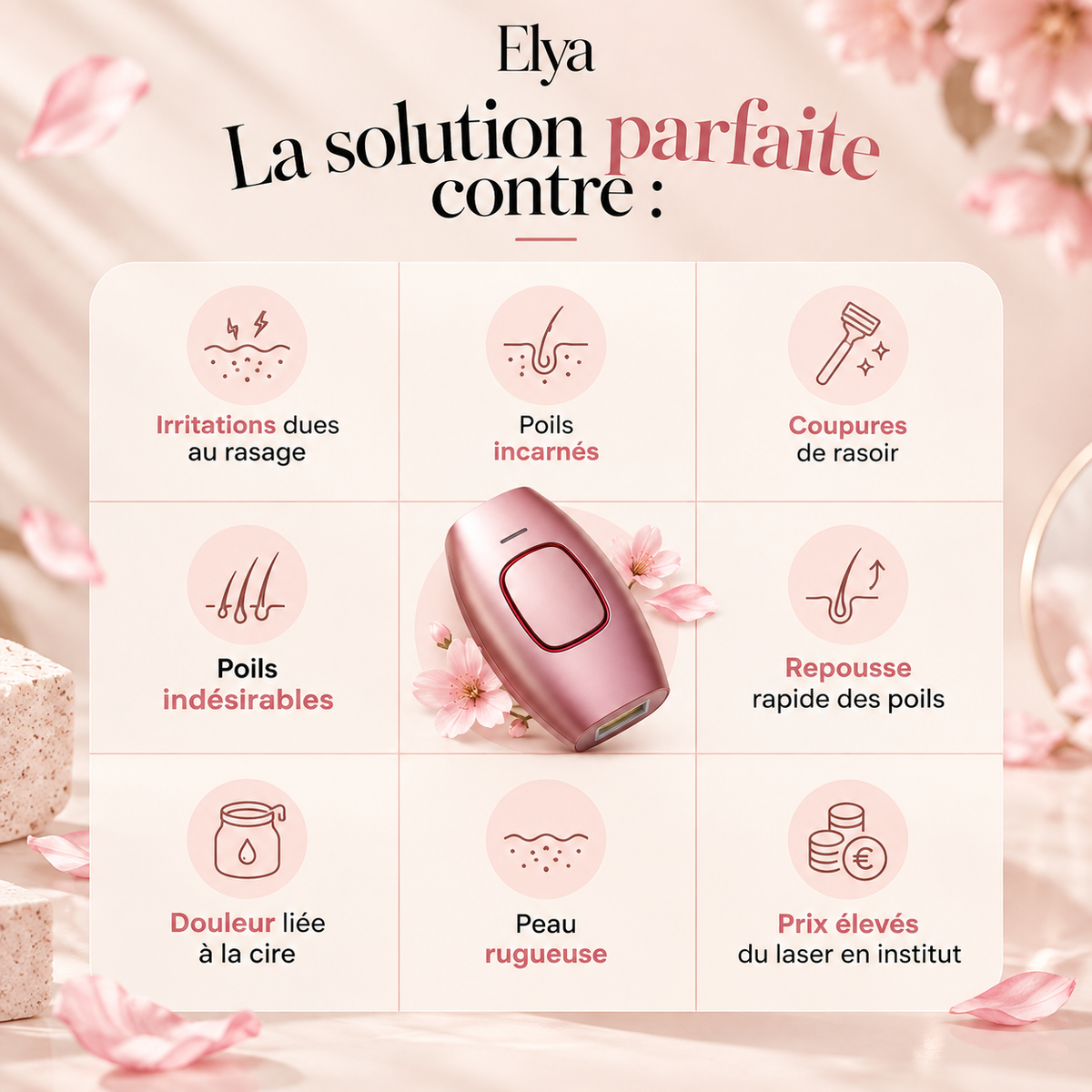 Épilation IPL à domicile avec Elya Glow comparée au rasage, à la cire et au laser